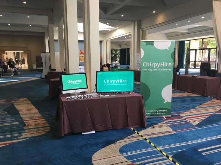 Me promoting ChirpyHire at a Florida healthcare industry conference in 2015.